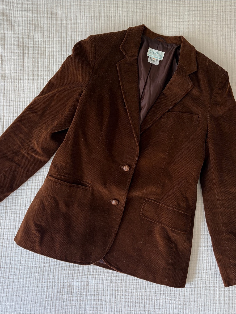 De Mura of Japan Vintage Brown Corduroy Blazer Jacket - Women’s Sz 10/M